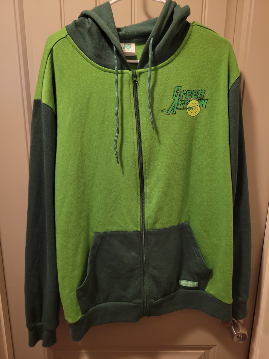 Green Arrow DC World's Finest Full Zip Hooded Pocket Hoodie