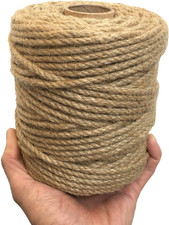 5Mm Jute Twine, 328 Feet Braided Jute Rope, Heavy Duty and Thick Twine Rope for