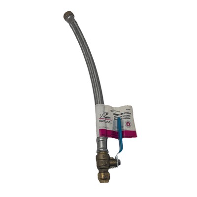 Sharkbite 18'' water heater connector line 1/2''x3/4'' with shutoff