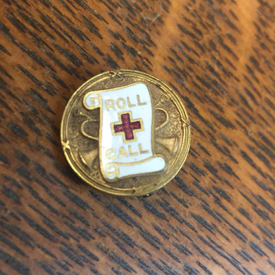 Vintage 1920s American Red Cross ARC Roll Call Lapel Pin Volunteer Worker