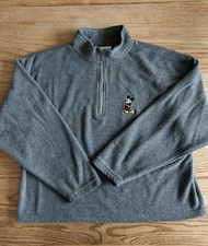 Vtg '80s Walt Disney World 1/4 Zip Fleece Pullover Embroidwred Womens Sz XL