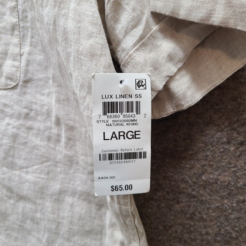 NWT Club Room Luxury Linen Polo Shirt Mens Large Button Down Classic Fit - Picture 5 of 8