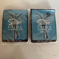 Silkies Control Top Sheer X Queen XX-Large Taupe 030605 Pantyhose NOS Lot 2 USA