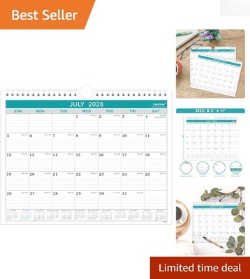 Wall Calendar 2026-2027   Enhance Your Planning with Lined Daily Writing Space