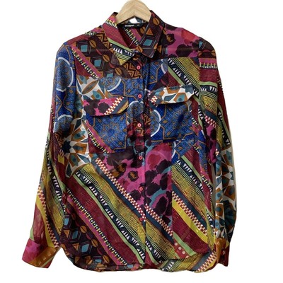 Auth Desigual - Blue Pink Multi Women's Blouse