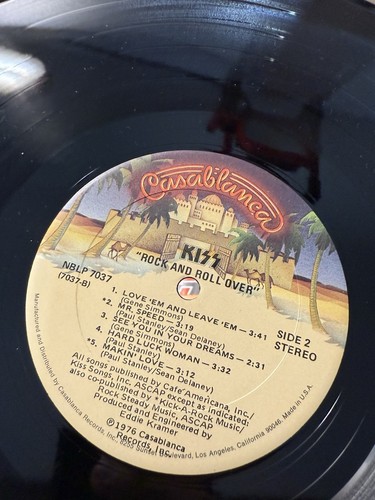 KISS ROCK AND ROLL OVER LP (1976) ORIG COMPLETE STICKER, MERCH, INNER NBLP 7037 - Picture 7 of 14