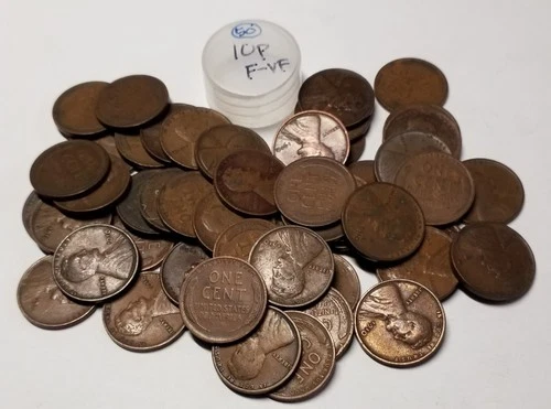 Four Rolls Lincoln Wheat Cents...10p (F-VF),  11p (G-F), 12p (G -VG), 13p (G-VG)
