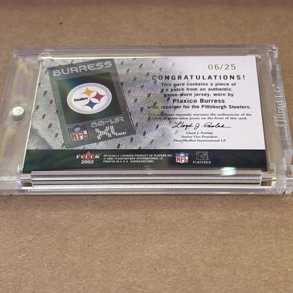 RARE 2002 Fleer Showcase Patch Game XL Plaxico Burress Patch 6/25 Steelers Retro - Image 3 of 4