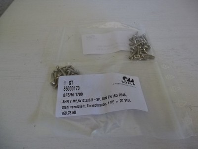 20x Linsenschrauben Linsenkopf ISO 7045 TORX Stahl verzinkt M2,5x12,3x6,5 - SP