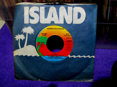 GIBSON BROTHERS RARE ISLAND PROMO 45  Cuba  VG++ Vinyl LATIN DISCO w/ ISLAND Slv