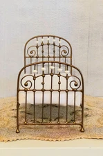 DOLLHOUSE BED, LAST ONE  1:12 SCALE WROUGHT IRON SINGLE SIZE "CHERISH"