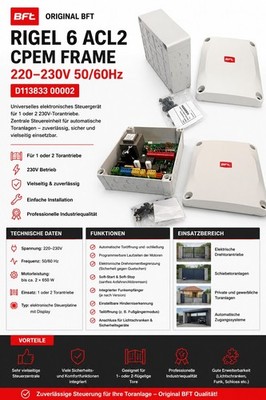 BFT RIGEL 6 ACL2 CPEM FRAME   Original Steuerzentrale 220 230V | D113833 00002