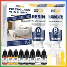 Fiberglass Tile Porcelain Repair Kit White Acrylic Ceramic Bathtub Sink Chip Cra