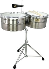 Tycoon Percussion Deep-Shell Brushed Chrome Timbales - 15 inch. and 16 inch. Set