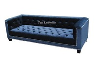 Elegante Design Couch Polster Chesterfield Sofa Couchen Sofas Dreisitzer Samt