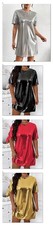 Glamorous Metallic Short Sleeve Party Mini Dress. 4 Colours sizes 16-26 +Video+