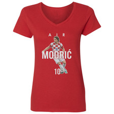 Air Modric 10 Graphic Croatia Soccer Fans Ladies' V-Neck Tshirt