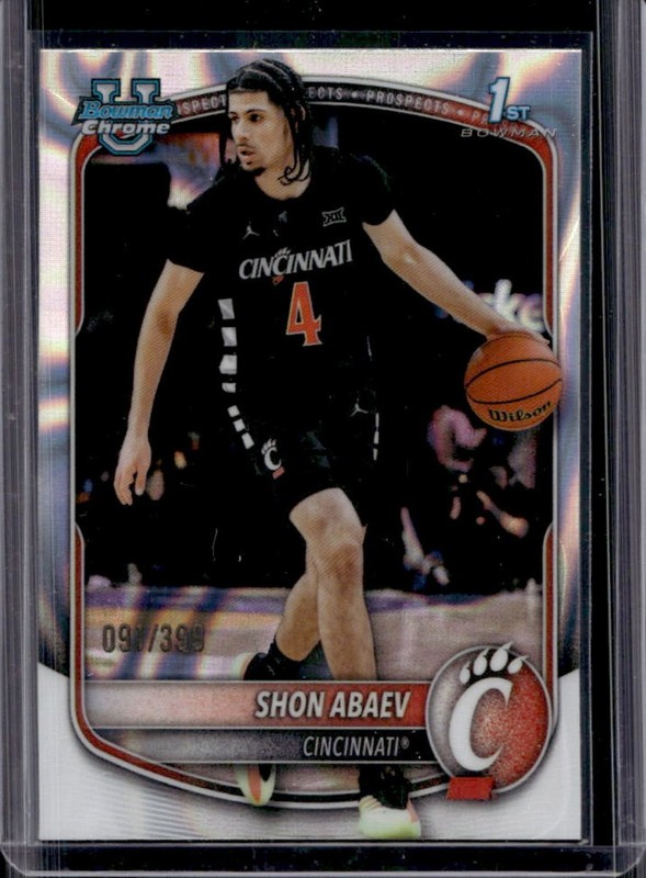2025-26 Bowman Shon Abaev Chrome Lava Refractor 1st Prospect #/399 Bearcats