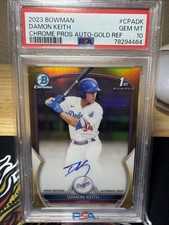 Bowman Chrome Gold Refractor Auto Rookie Damon Keith #CPA-DK /50 PSA 10 Dodgers