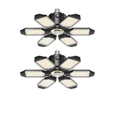 Motion Sensor Garage Light 200W 20000LM, 2Pack Deformable LED Ceiling Light w...