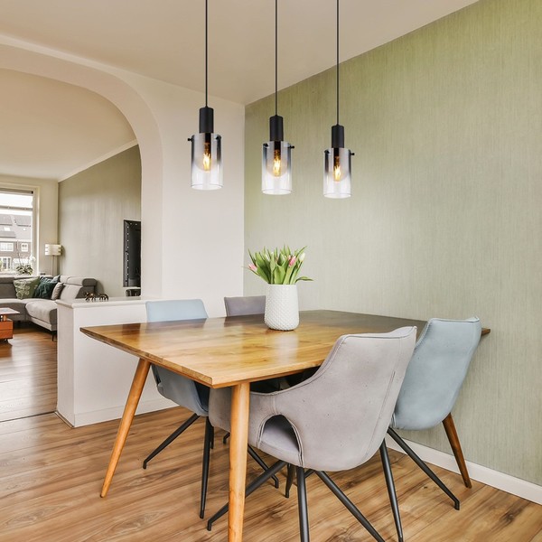 Pendelleuchte HäNgelampe Wohnzimmerleuchte Glas Rauchfarben 3 Biglight-image