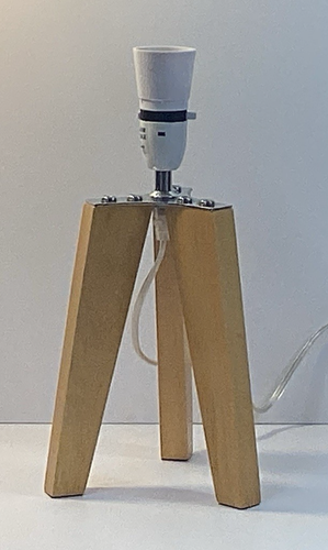 Tripod Table Lamp Natural Wood 30cm To Top Of Lamp - Shade & Bulb Not Included - Picture 2 of 11