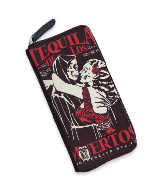 Liquor Brand Tequila de los Muertos Skull Gothic Punk Clutch Wallet LB-ABWL-2013