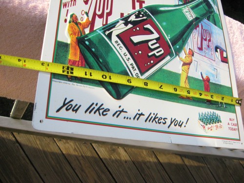 7Up Fresh Up Family Drink Reproduction Advertising Metal Sign Retro Decor 1993 - Picture 10 of 11