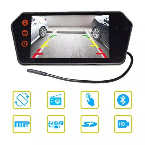 Monitor Specchio Retrovisore 1080P Auto 7" Touch Screen Lettore Video FM/TF/USB - Foto 11 di 12