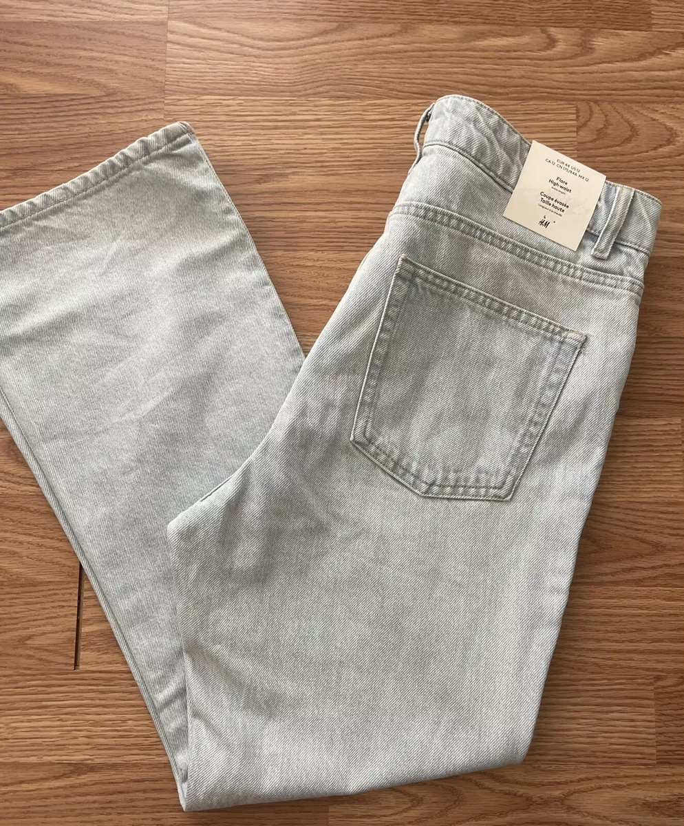 H&amp;M Stretch Flare Waist Jeans Light Blue Women&#039;s NEW | eBay