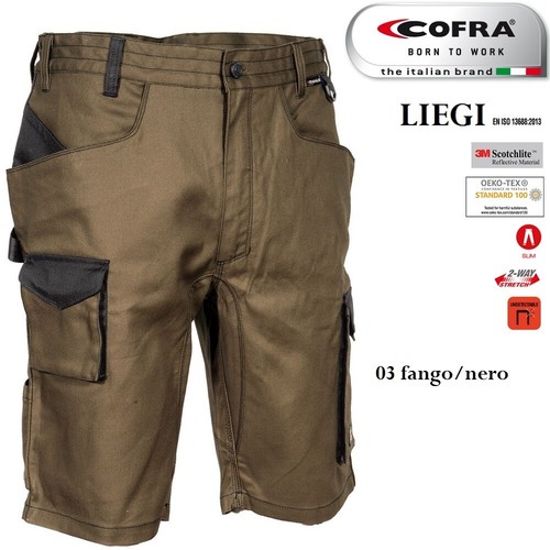 Pantaloncini Bermuda da lavoro COFRA modello LIEGI edilizia industria logistica+ - Zdjęcie 7 z 9
