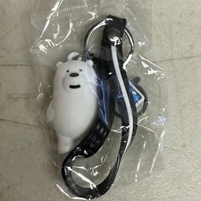 Assorted Silicone We Bare Bears Polar Bear Cute Keychain With Slushie Accessory