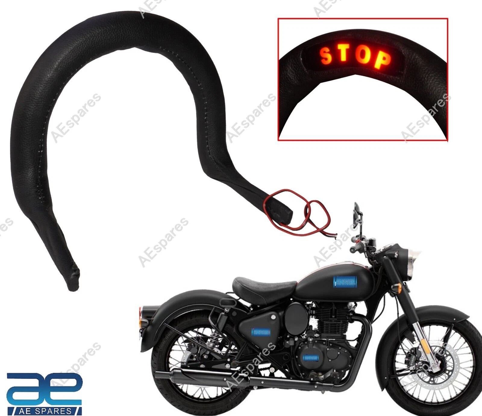 Passenger Backrest with Stop LED for Royal Enfield New Classic Reborn 350
