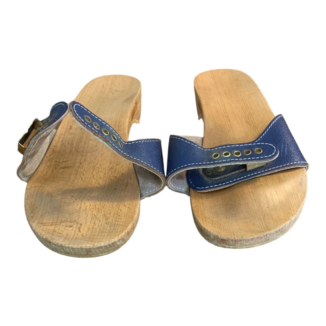 Vintage 70s women s Dr Scholls wooden exercise slide sandals size