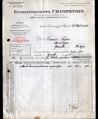 NÄHTE SCHMIEDEN (55) BAUER / SCHMIEDEN GIESSEREIEN ''Ets. CHAMPENOIS'' um 1925