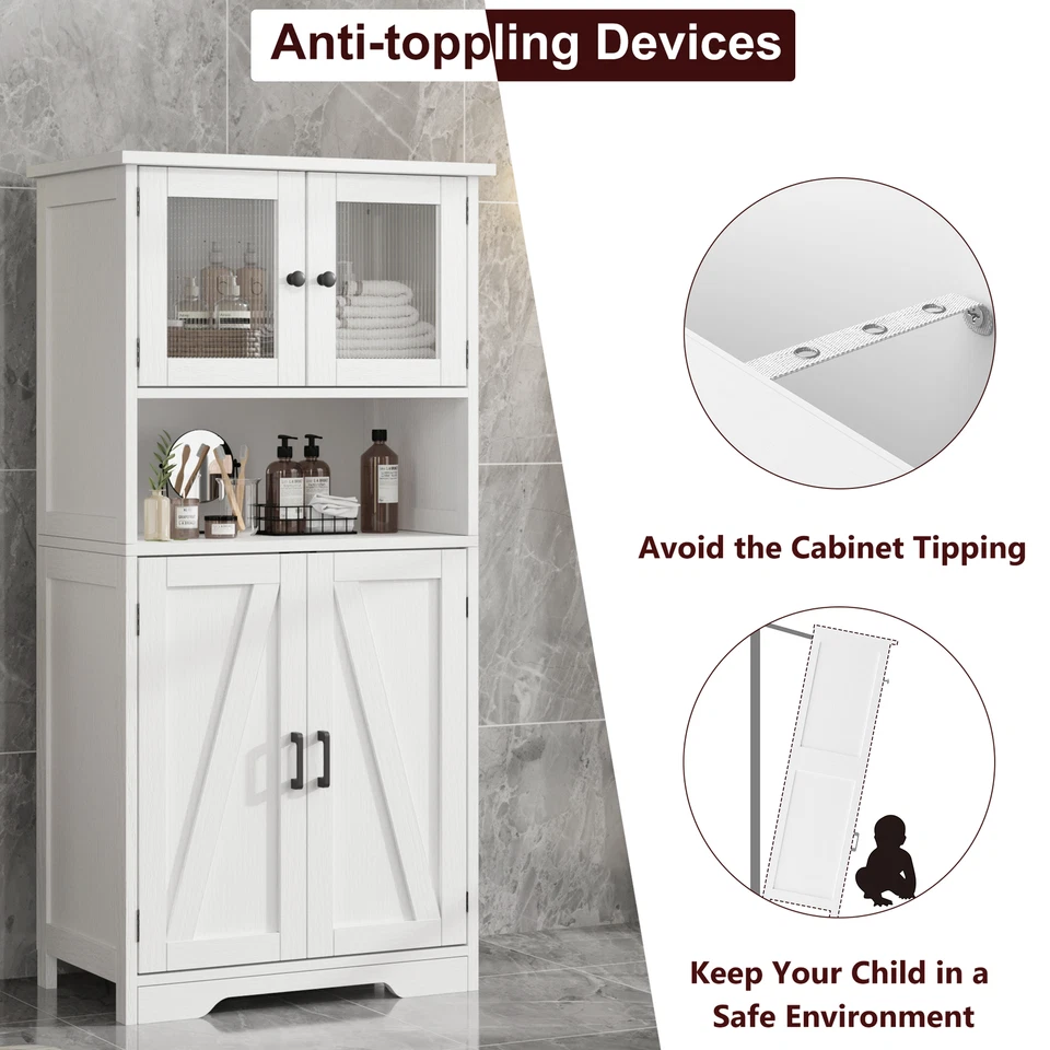 Mueble de Almacenamiento Despensa Cocina con Puertas y Estantes 50.4" Armario Independiente Foto 3 de 4