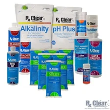 Rx Clear Deluxe Spring Pool Opening Chemical Kit For Pools Up To 15,000 Gallons