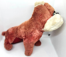 Toy Red Bulldog Rare Find VTG Well Loved Plush Reddish Brown White Dog