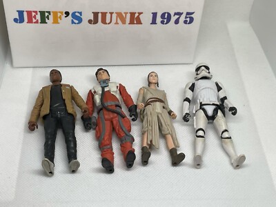 Lot Of 4 Star Wars The Force Awakens Loose Figures rey Finn Poe Stormtooper
