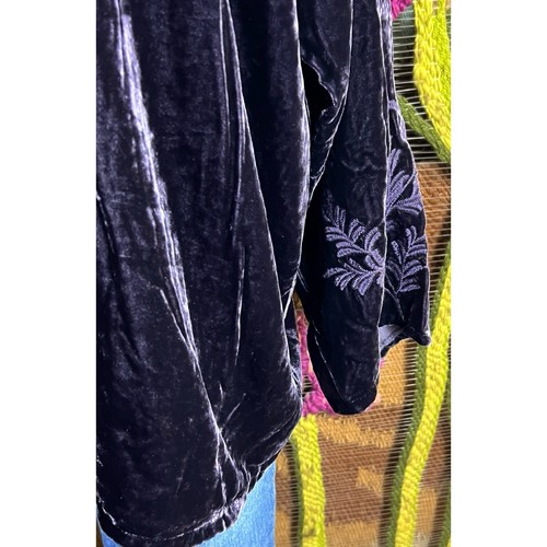 Johnny Was Lenon Purple Velvet Embroidered Hood Hoodie XLP - Picture 11 of 13