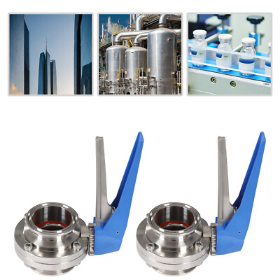 2 Pack  Industry Butterfly Valves Chemical Trigger Handle Butterfly Valve 2'' USA