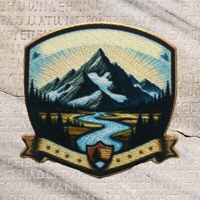 Glacier National Park Patch Iron-on Applique Nature Badge, Outdoor, Mountain
