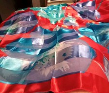 Exquisite Vintage Shiny Large Scarf Measures 38x40