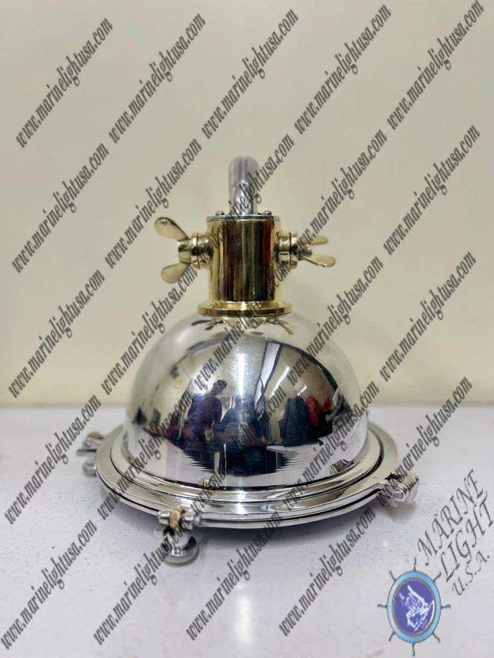 Lote de 2 luces colgantes artesanales de aluminio y latón para montaje en pared de techo Foto 3 de 4