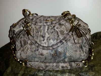 Coach Madison Sophia Python Snakeskin Gold Hardware Leather 