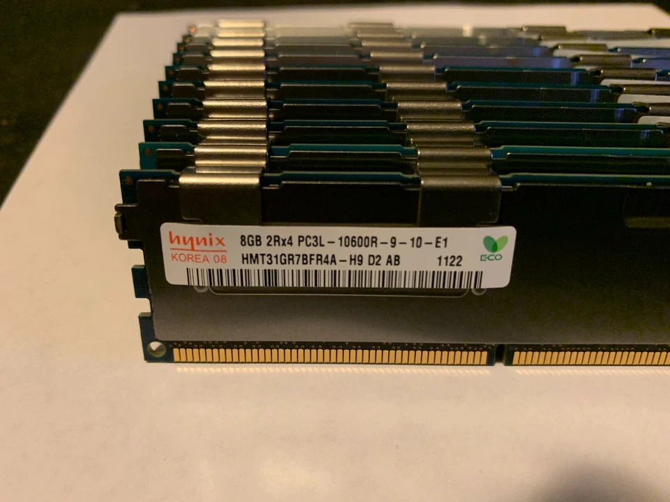 Hynix 96GB 12 X 8GB DDR3 2RX4 PC3L-10600R server 240-Pin ECC REG Registered RAM - Image 2 of 3