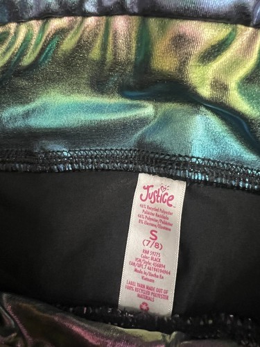 NWT Justice Leggings Girls Small 7/8 Rainbow Waist - Picture 4 of 5
