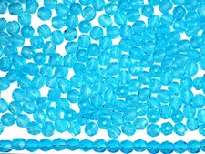 300 Preciosa Czech Glass Fire Polished Round Beads 6mm Aqua light blue, Bohemica