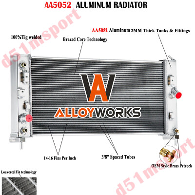 2 Row Radiator For 2006-2011 08 Chevy Impala 3.5L/ 05-08 Pontiac Grand Prix 5.3L