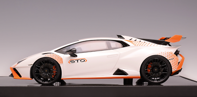 1/18 Ivy Models Lamborghini Huracan STO in white Orange Accent